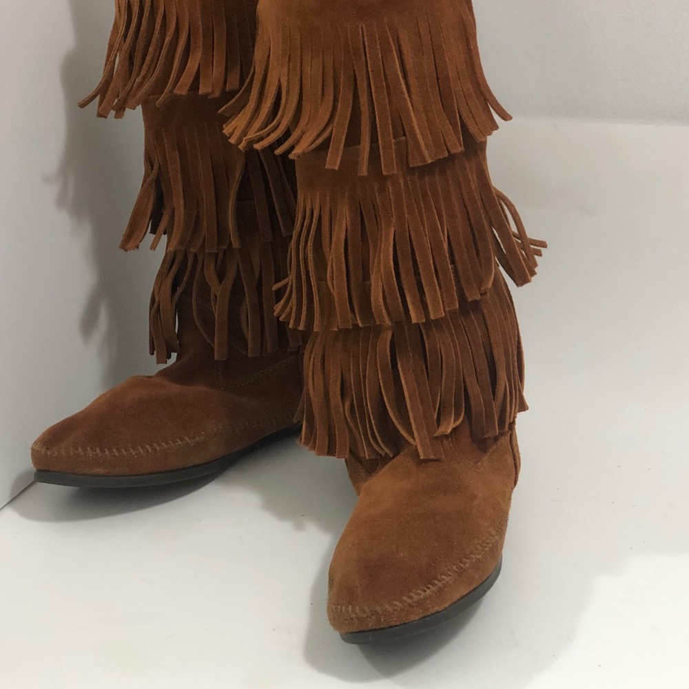 Womens Minnetonka Moccasins Brown Suede Boots Sz10